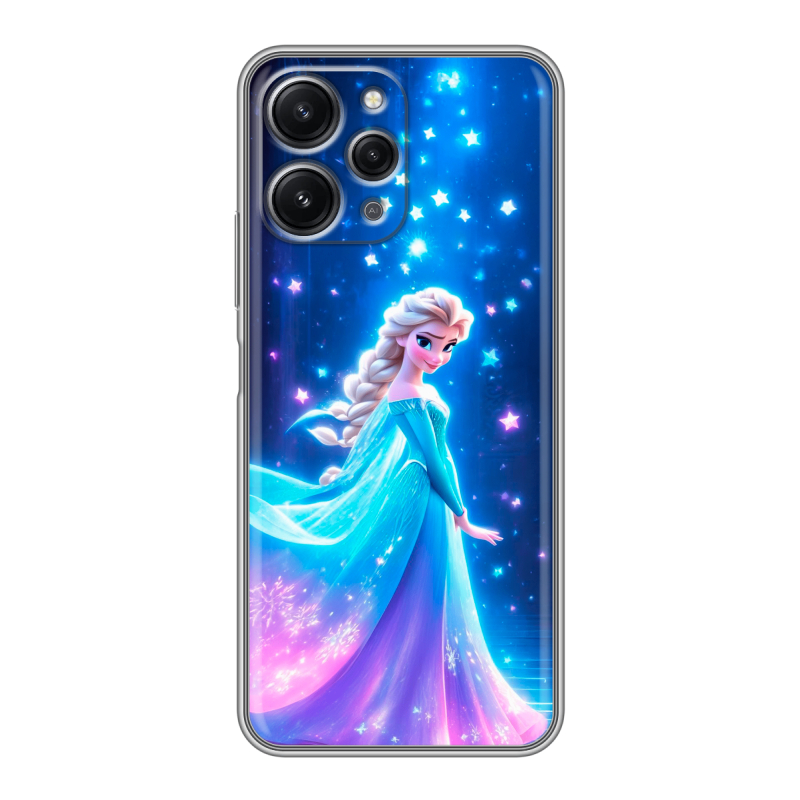 Силиконовый противоударный чехол на Xiaomi RedMi 12 с принтом Холодное сердце Frozen Силиконовый противоударный чехол на Xiaomi RedMi 12 с принтом Холодное сердце Frozen