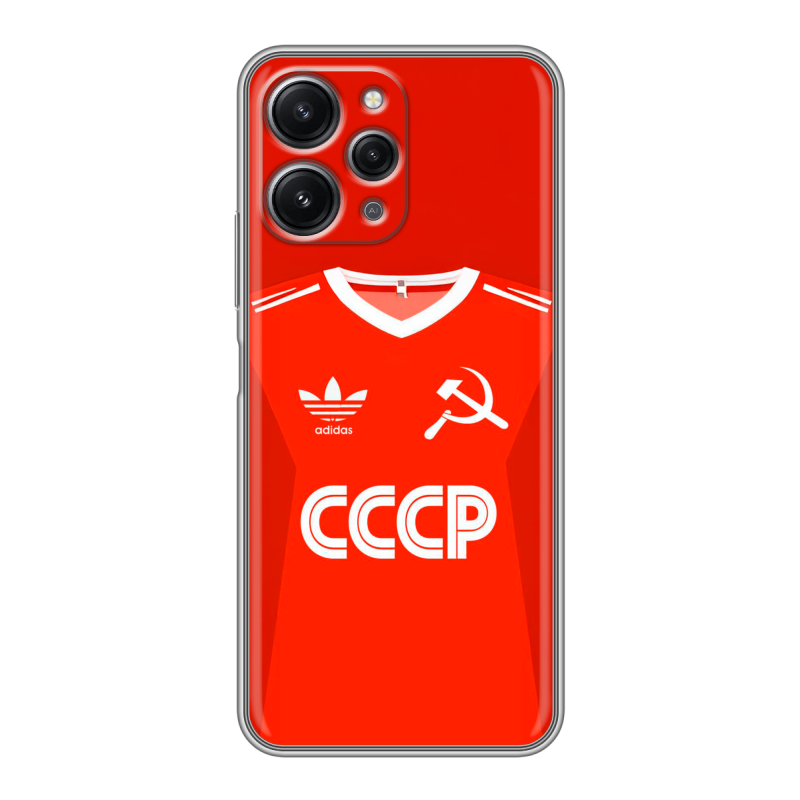 Силиконовый противоударный чехол на Xiaomi RedMi 12 с принтом Флаг Герб СССР Силиконовый противоударный чехол на Xiaomi RedMi 12 с принтом Флаг Герб СССР