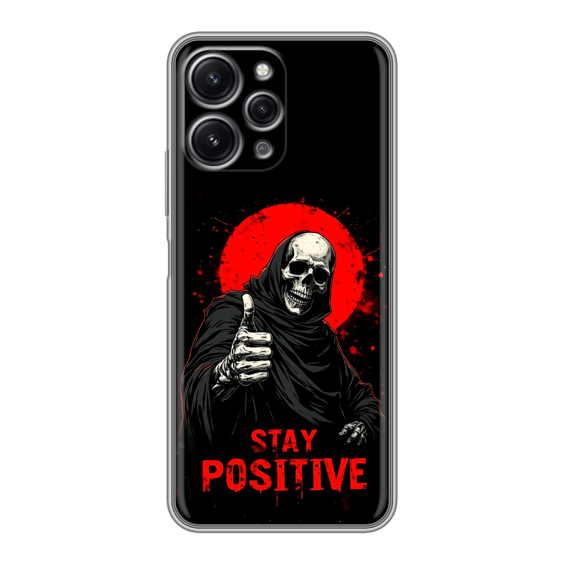 Силиконовый чехол на Xiaomi RedMi 12 с принтом смешной скелет Силиконовый чехол на Xiaomi RedMi 12 с принтом смешной скелет