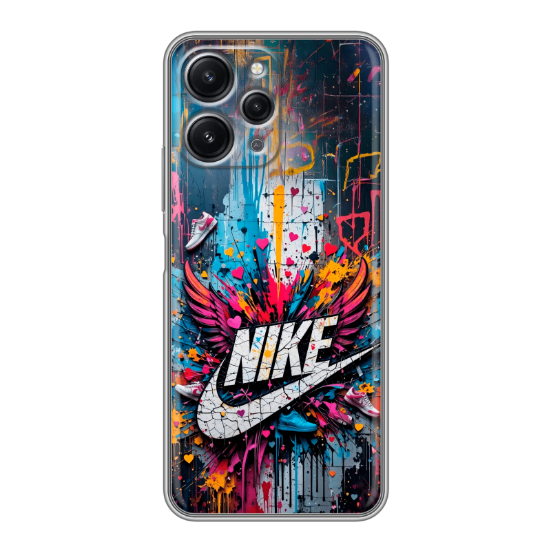 Силиконовый чехол на Xiaomi RedMi 12 с принтом Nike Найк Силиконовый чехол на Xiaomi RedMi 12 с принтом Nike Найк