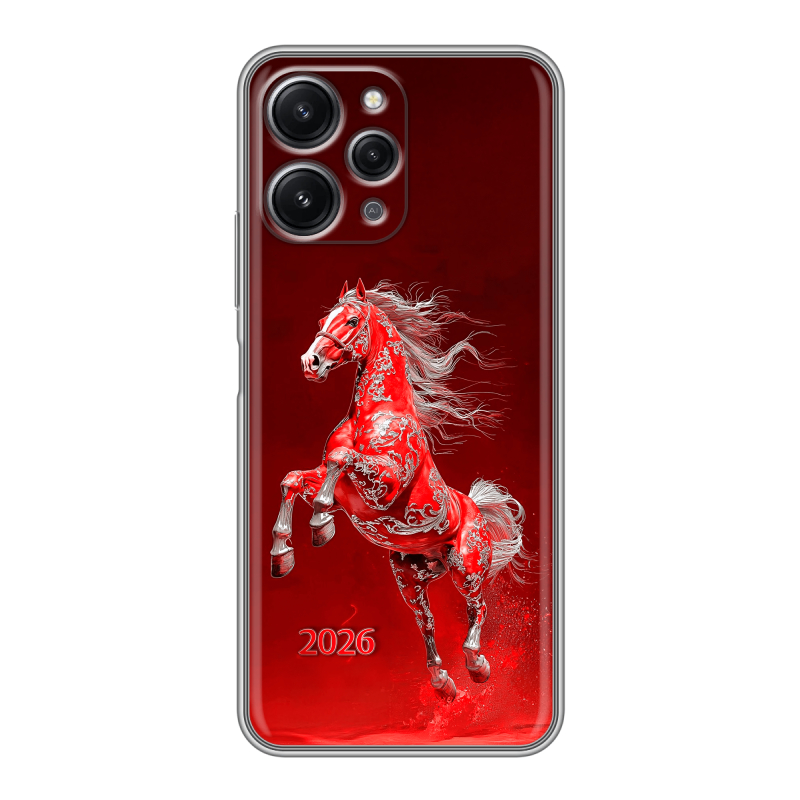 Силиконовый чехол на Xiaomi RedMi 12 с принтом Новый год Силиконовый чехол на Xiaomi RedMi 12 с принтом Новый год