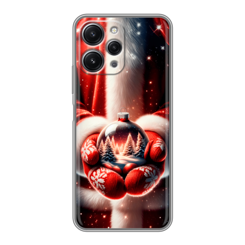 Силиконовый противоударный чехол на Xiaomi RedMi 12 с принтом Новый год Силиконовый противоударный чехол на Xiaomi RedMi 12 с принтом Новый год