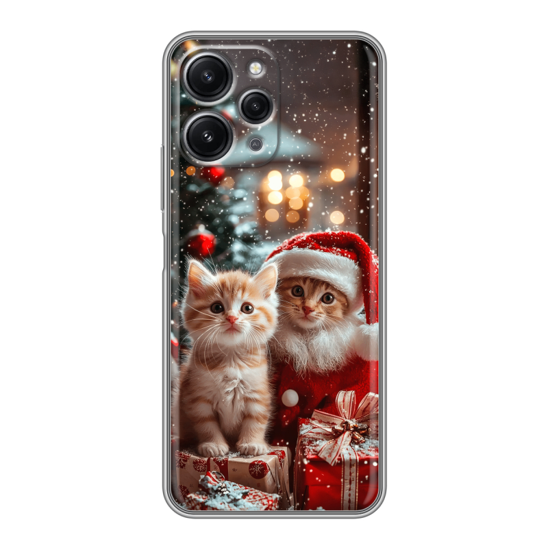 Силиконовый противоударный чехол на Xiaomi RedMi 12 с принтом Новый год Силиконовый противоударный чехол на Xiaomi RedMi 12 с принтом Новый год