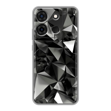 Силиконовый чехол на Infinix Smart 7 Plus с принтом Черные кристаллы Силиконовый чехол на Infinix Smart 7 Plus с принтом Черные кристаллы