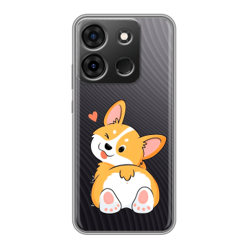 Силиконовый чехол на Infinix Smart 7 Plus с принтом Корги