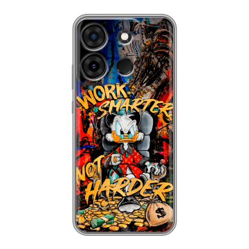 Силиконовый чехол на Infinix Smart 7 Plus с принтом Дональд Дак Деньги