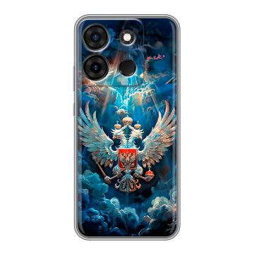 Силиконовый чехол на Infinix Smart 7 Plus с принтом Герб флаг России