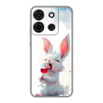 Силиконовый чехол на Infinix Smart 7 Plus с принтом кролик зайчик