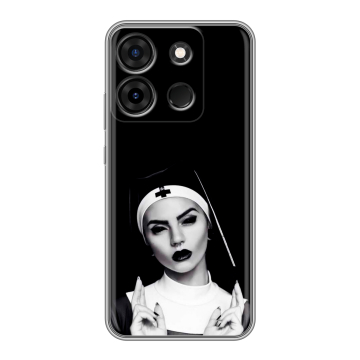 Силиконовый чехол на Infinix Smart 7 Plus с принтом монашка