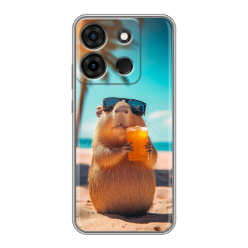 Силиконовый чехол на Infinix Smart 7 Plus с принтом Капибара Силиконовый чехол на Infinix Smart 7 Plus с принтом Капибара