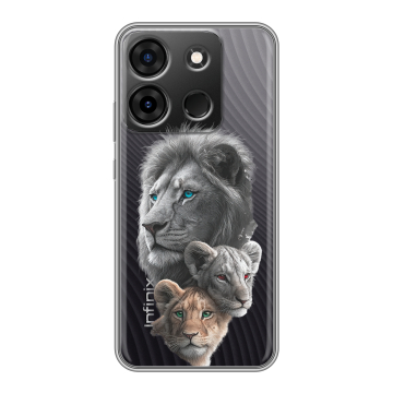 Силиконовый чехол на Infinix Smart 7 Plus с принтом Львы Силиконовый чехол на Infinix Smart 7 Plus с принтом Львы