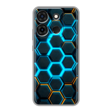 Силиконовый чехол на Infinix Smart 7 Plus с принтом Неоновые соты Силиконовый чехол на Infinix Smart 7 Plus с принтом Неоновые соты
