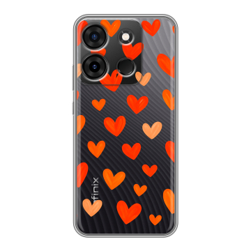 Силиконовый чехол на Infinix Smart 7 Plus с принтом Сердечки Силиконовый чехол на Infinix Smart 7 Plus с принтом Сердечки