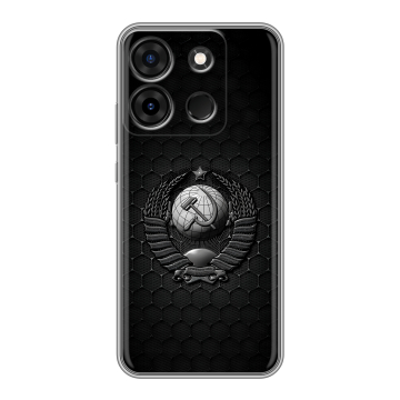 Силиконовый чехол на Infinix Smart 7 Plus с принтом Герб Флаг СССР Силиконовый чехол на Infinix Smart 7 Plus с принтом Герб Флаг СССР