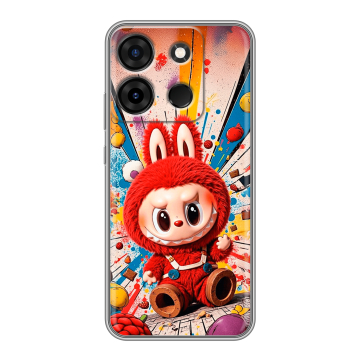 Силиконовый чехол на Infinix Smart 7 Plus с принтом Labubu Лабубу