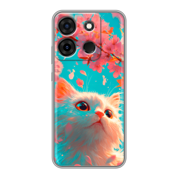 Силиконовый чехол на Infinix Smart 7 Plus с принтом Красивый кот Силиконовый чехол на Infinix Smart 7 Plus с принтом Красивый кот