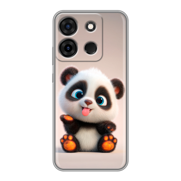 Силиконовый чехол на Infinix Smart 7 Plus с принтом милая панда