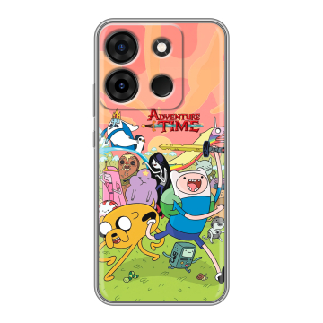Силиконовый чехол на Infinix Smart 7 Plus с принтом Adventure time Время приключений Силиконовый чехол на Infinix Smart 7 Plus с принтом Adventure time Время приключений
