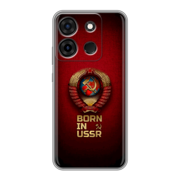 Силиконовый чехол на Infinix Smart 7 Plus с принтом Флаг Герб СССР Силиконовый чехол на Infinix Smart 7 Plus с принтом Флаг Герб СССР