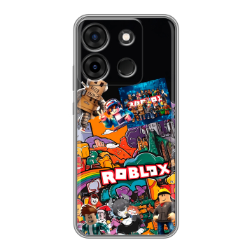 Силиконовый чехол на Infinix Smart 7 Plus с принтом Roblox Роблокс
