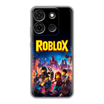 Силиконовый чехол на Infinix Smart 7 Plus с принтом Roblox Роблокс