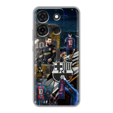 Силиконовый чехол на Infinix Smart 7 Plus с принтом Messi Barcelona