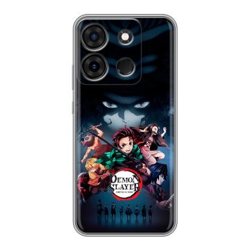 Силиконовый чехол на Infinix Smart 7 Plus с принтом Demon Slayer Клинок рассекающий демонов