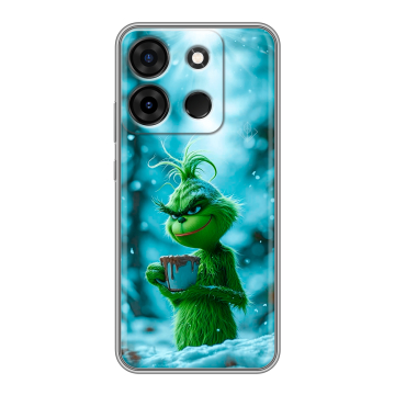 Силиконовый чехол на Infinix Smart 7 Plus с принтом Новый год гринч Силиконовый чехол на Infinix Smart 7 Plus с принтом Новый год гринч