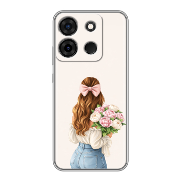 Силиконовый чехол на Infinix Smart 7 Plus с принтом женский