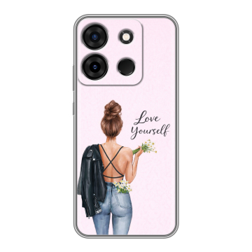 Силиконовый чехол на Infinix Smart 7 Plus с принтом женский