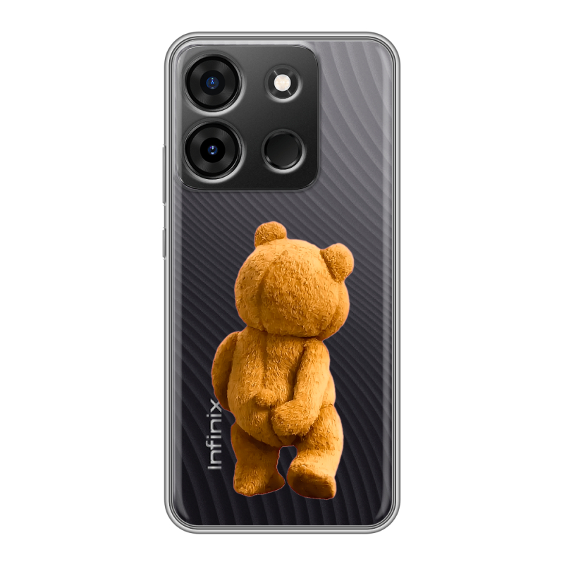 Силиконовый чехол на Infinix Smart 7 Plus с принтом Медведь Силиконовый чехол на Infinix Smart 7 Plus с принтом Медведь