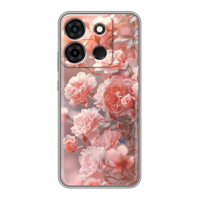 Силиконовый чехол на Infinix Smart 7 Plus с принтом Розовые розы Силиконовый чехол на Infinix Smart 7 Plus с принтом Розовые розы