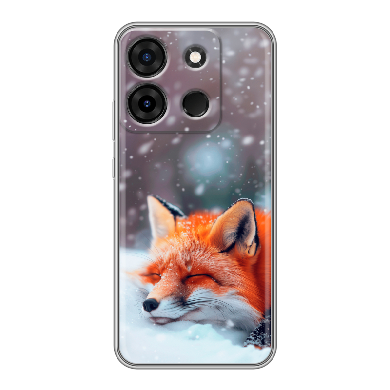 Силиконовый чехол на Infinix Smart 7 Plus с принтом лиса Силиконовый чехол на Infinix Smart 7 Plus с принтом лиса