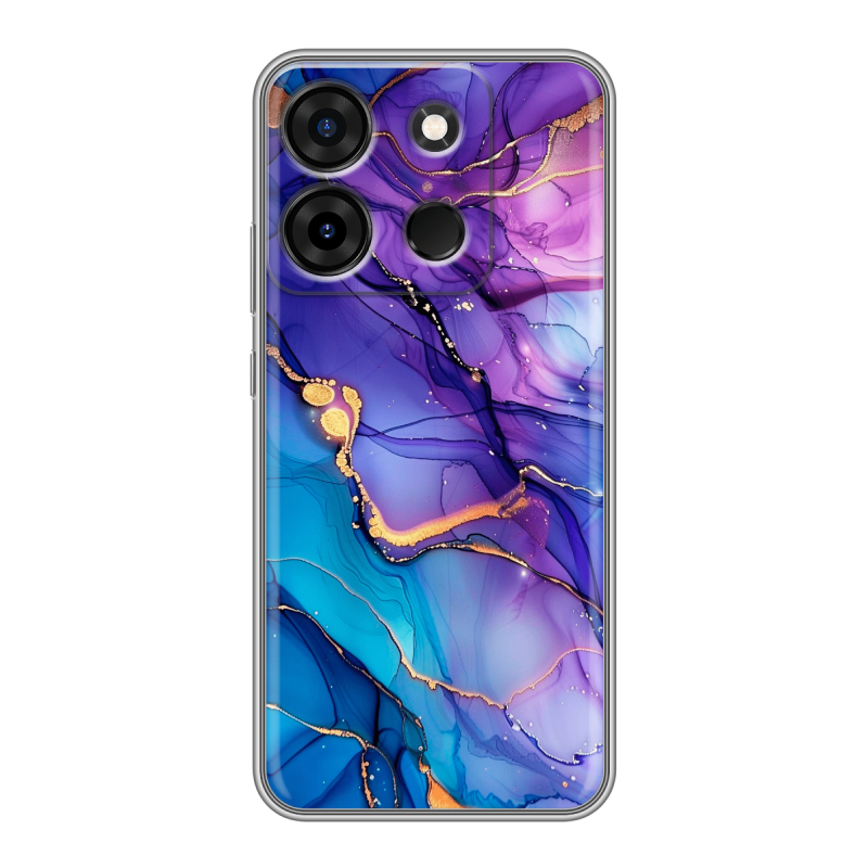 Силиконовый чехол на Infinix Smart 7 Plus с принтом синий мрамор Силиконовый чехол на Infinix Smart 7 Plus с принтом синий мрамор