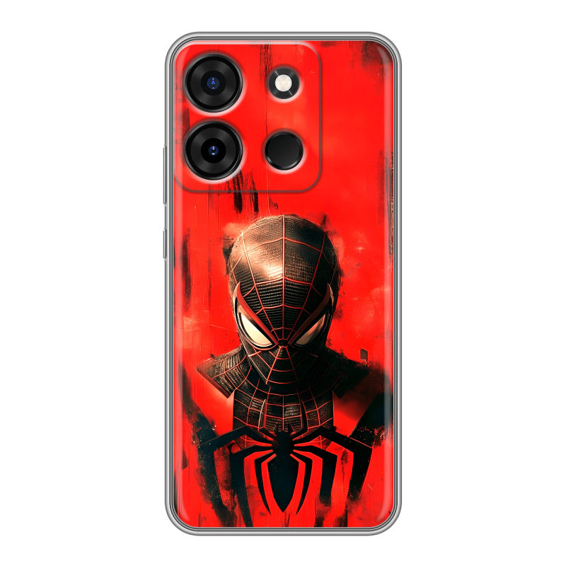 Силиконовый противоударный чехол на Infinix Smart 7 Plus с принтом человек паук spiderman Силиконовый противоударный чехол на Infinix Smart 7 Plus с принтом человек паук spiderman