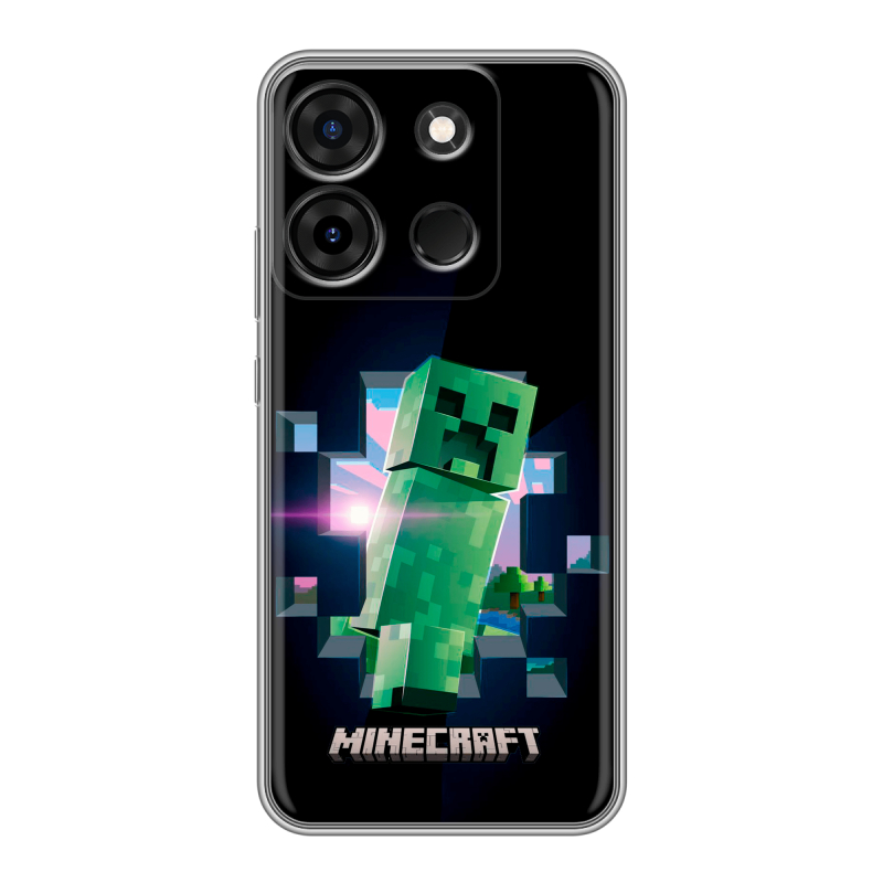 Силиконовый чехол на Infinix Smart 7 Plus с принтом Майнкрафт Minecraft Силиконовый чехол на Infinix Smart 7 Plus с принтом Майнкрафт Minecraft