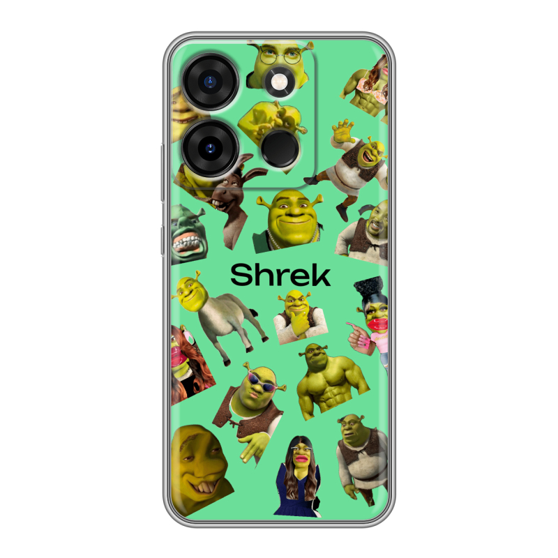 Силиконовый чехол на Infinix Smart 7 Plus с принтом Шрек Shrek Силиконовый чехол на Infinix Smart 7 Plus с принтом Шрек Shrek