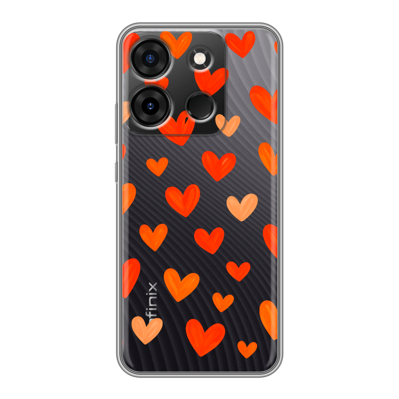 Силиконовый чехол на Infinix Smart 7 Plus с принтом Сердечки Силиконовый чехол на Infinix Smart 7 Plus с принтом Сердечки