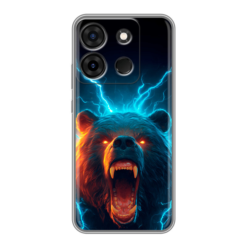 Силиконовый чехол на Infinix Smart 7 Plus с принтом Медведь Силиконовый чехол на Infinix Smart 7 Plus с принтом Медведь