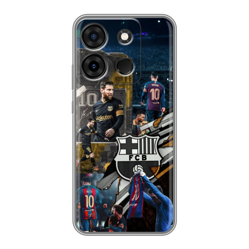 Силиконовый чехол на Infinix Smart 7 Plus с принтом Messi Barcelona Силиконовый чехол на Infinix Smart 7 Plus с принтом Messi Barcelona