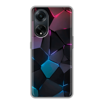 Силиконовый чехол на OPPO A98 с принтом Геометрия неона Силиконовый чехол на OPPO A98 с принтом Геометрия неона