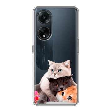 Силиконовый чехол на OPPO A98 с принтом Кошки Силиконовый чехол на OPPO A98 с принтом Кошки