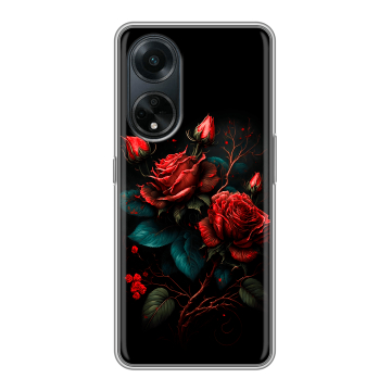 Силиконовый чехол на OPPO A98 с принтом Розы красные