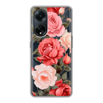 Силиконовый чехол на OPPO A98 с принтом Розы Силиконовый чехол на OPPO A98 с принтом Розы