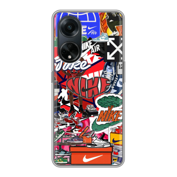 Силиконовый чехол на OPPO A98 с принтом Найк Nike яркий Силиконовый чехол на OPPO A98 с принтом Найк Nike яркий