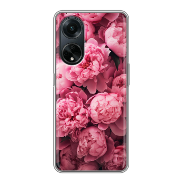 Силиконовый чехол на OPPO A98 с принтом цветы пионы Силиконовый чехол на OPPO A98 с принтом цветы пионы