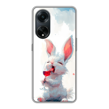 Силиконовый чехол на OPPO A98 с принтом кролик зайчик Силиконовый чехол на OPPO A98 с принтом кролик зайчик