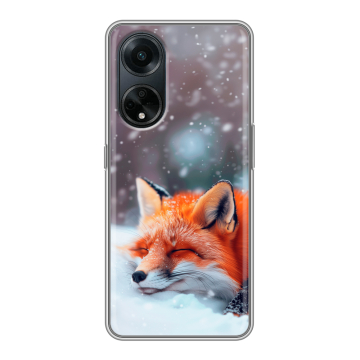Силиконовый чехол на OPPO A98 с принтом лиса Силиконовый чехол на OPPO A98 с принтом лиса