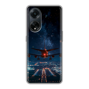 Силиконовый чехол на OPPO A98 с принтом самолет Силиконовый чехол на OPPO A98 с принтом самолет