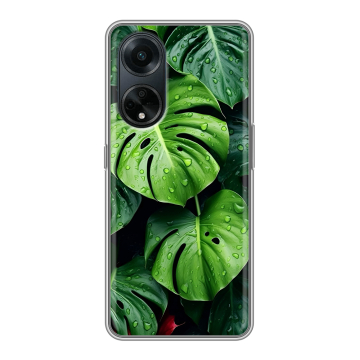 Силиконовый чехол на OPPO A98 с принтом Листья Силиконовый чехол на OPPO A98 с принтом Листья